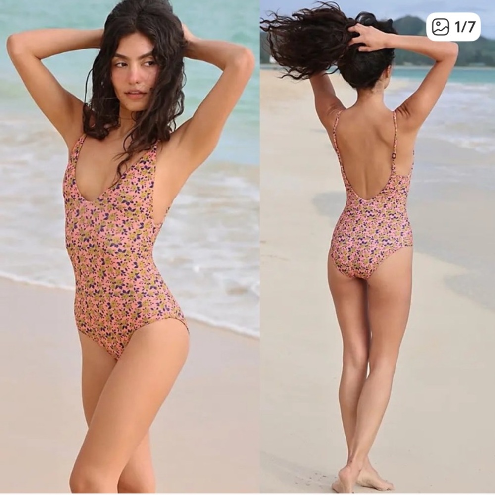 acacia swimwear Pink Floral One-Piece Swimsuit